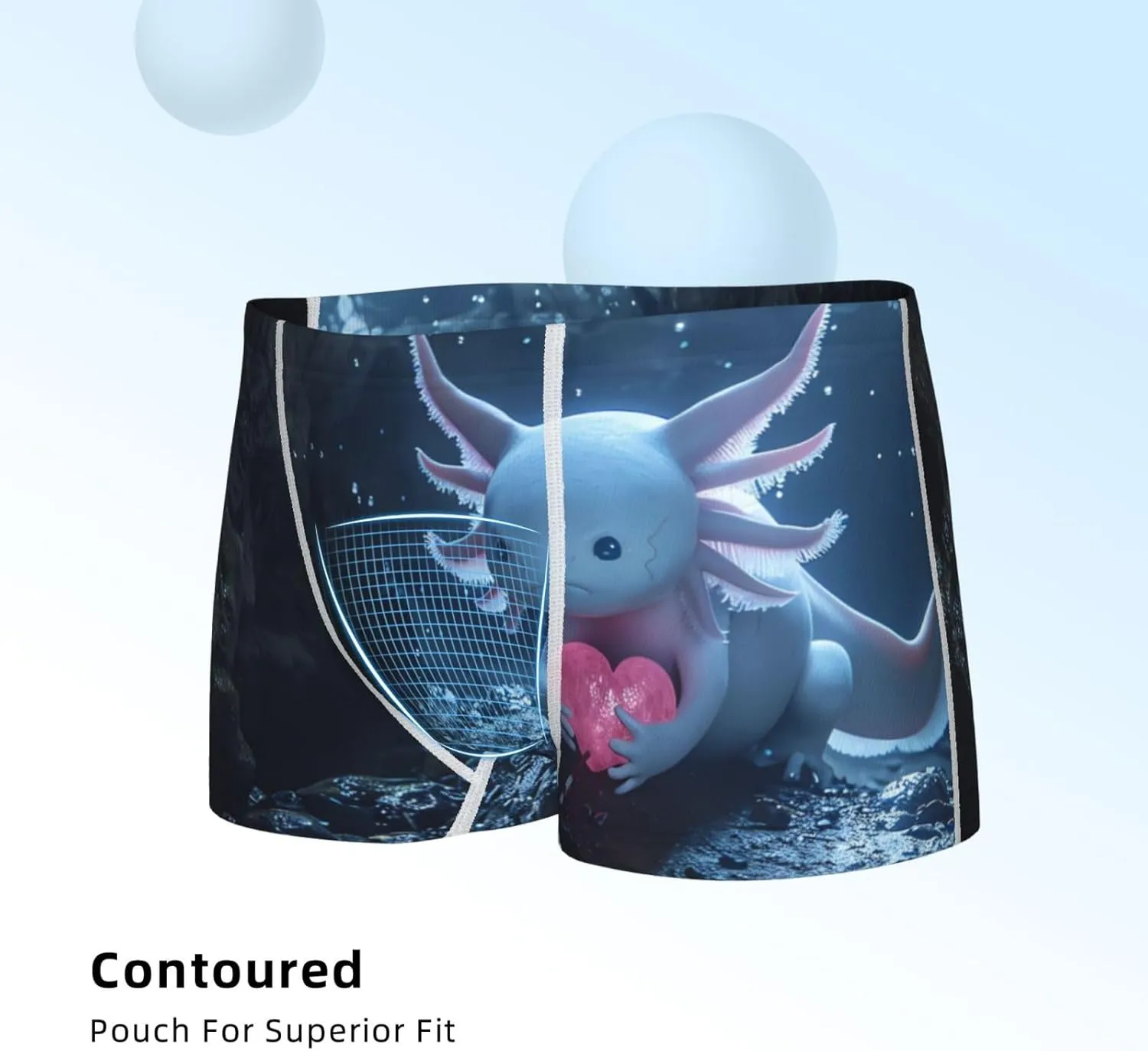 Boys' Cotton Boxer Brief Soft Underwear-Heart Axolotl