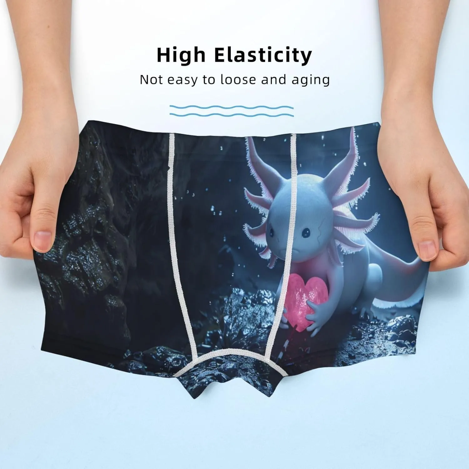 Boys' Cotton Boxer Brief Soft Underwear-Heart Axolotl