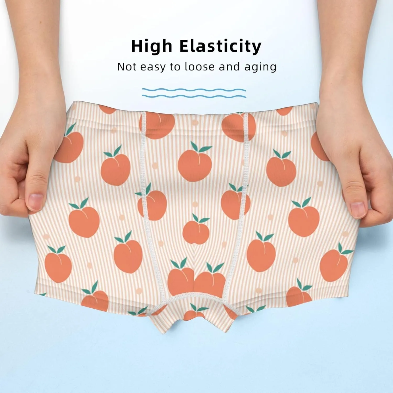 Boys' Cotton Boxer Brief Soft Underwear-Orange Peach