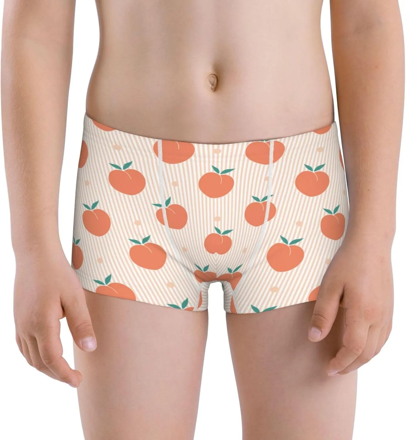Boys' Cotton Boxer Brief Soft Underwear-Orange Peach