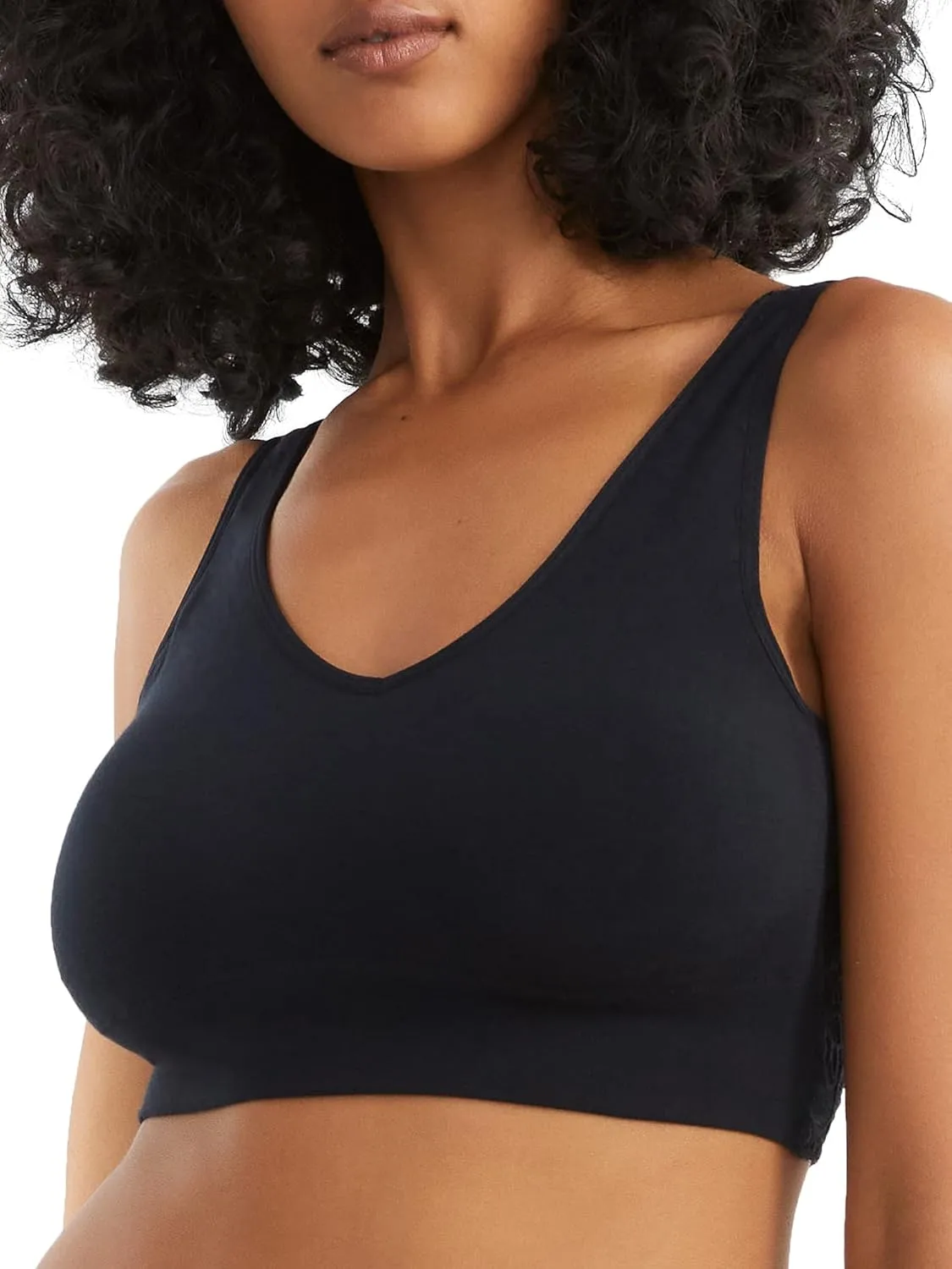 BRABAR | Soft V Lace Bralette | Ultra-Soft Reversible Design  Smooth Front, Lace Back | Wire-Free, Supportive Fit AD 
