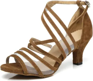 Breathable Mesh Ballroom Dance Shoes for Women Salsa Latin Tango Wedding Party