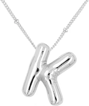Bubble Letter Necklace For Women,Dainty Balloon Initial Necklaces 18k Gold Plated Chain Pendant Alphabet Necklaces For Girlfriend Charm Simple Gift Jewelry