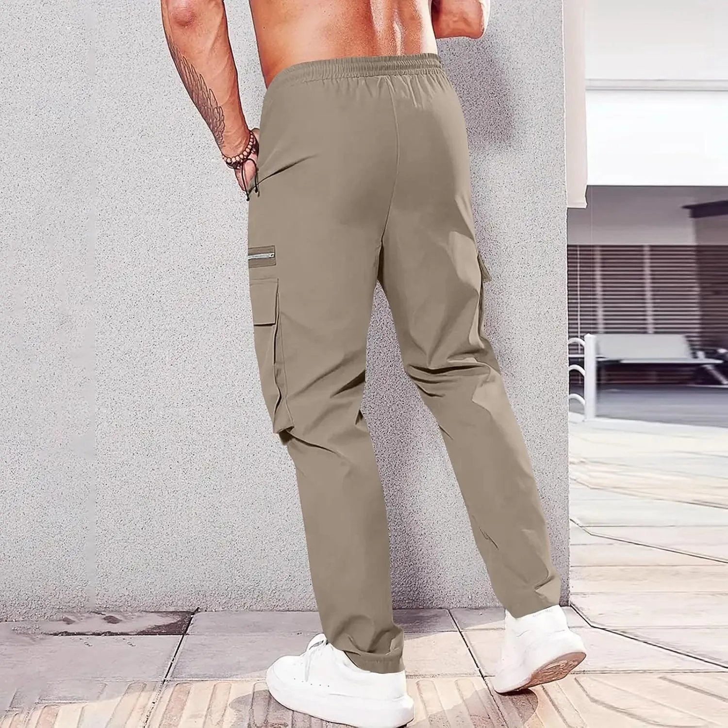 Cargo for Men Pants Lightweight Tactical Stretch Workout Pockets Hiking Joggers Sweatpants