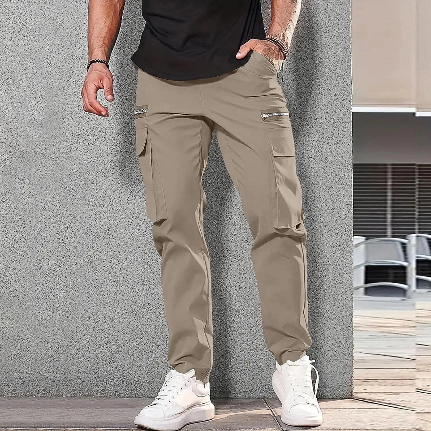 Cargo for Men Pants Lightweight Tactical Stretch Workout Pockets Hiking Joggers Sweatpants