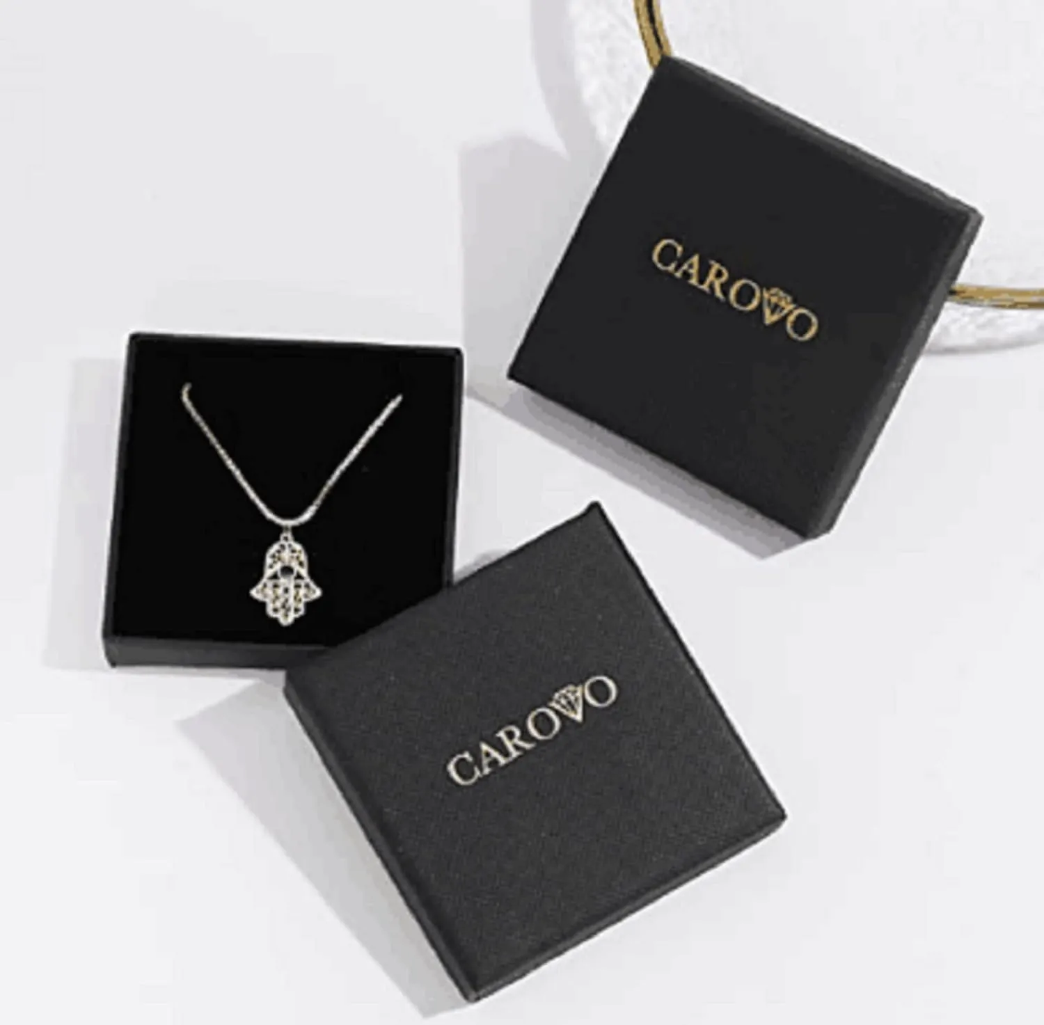 CAROVO Gold Necklace for Women,Dainty Gold Necklaces 14k Gold Plated Diamond Necklaces Cute CZ Solitaire Choker Necklaces for Women Simple Cubic Zirconia Pendant Necklace Trendy Jewelry Gifts
