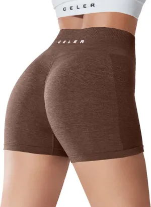 CELER Womens Workout Shorts Seamless Scrunch Butt Gym Shorts High Waisted Yoga Athletic Booty Shorts