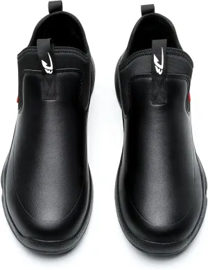 Chef Work Boots for Men, Leather Non Slip Food Service Shoes, for Kitchen, Restaurant, Water&Oil Resistant, Comfortable, Lightweight