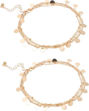 Chic Fashionable Anklets 2pcs Metal Anklets for Women Perfect for Beach and Party