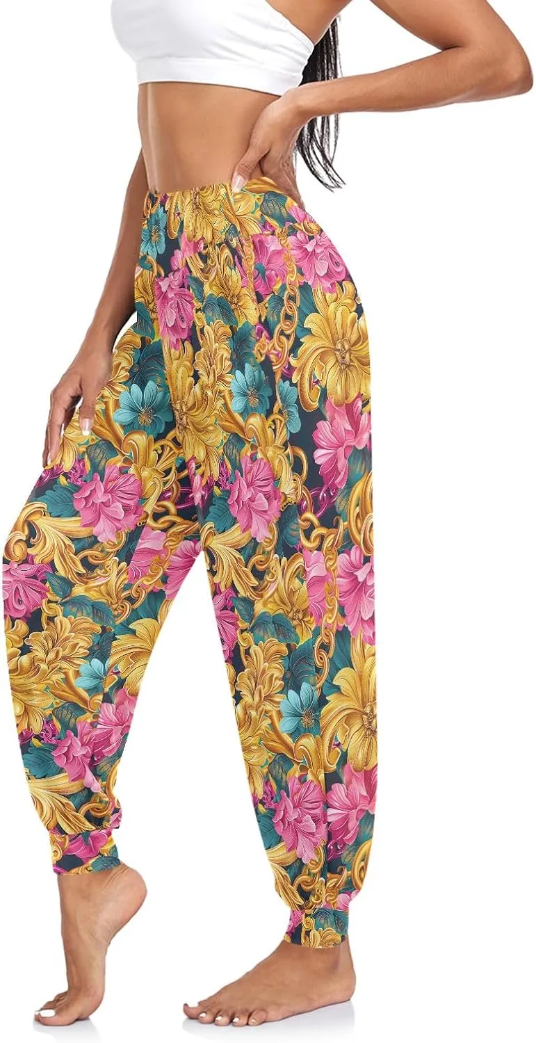 CHIFIGNO Womens Harem Pants Harem Pants Women Workout Joggers Lightweight Casual Pants