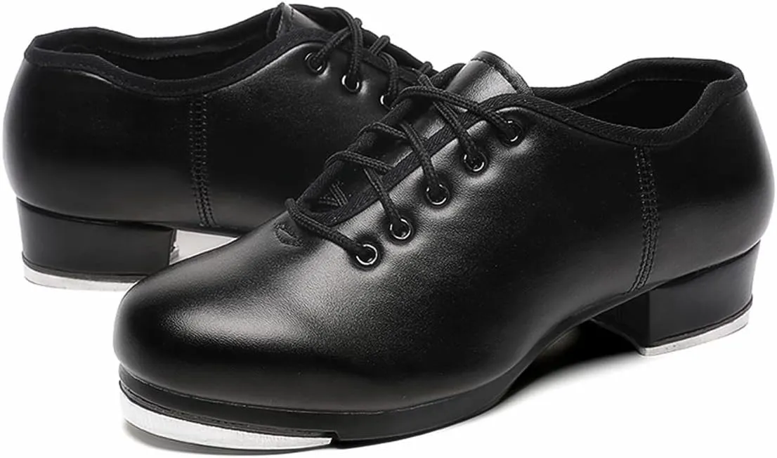 Child Black Tap Shoes Lace up Dance for Girls and Boys (Toddler/Little Kid/Big Kid)