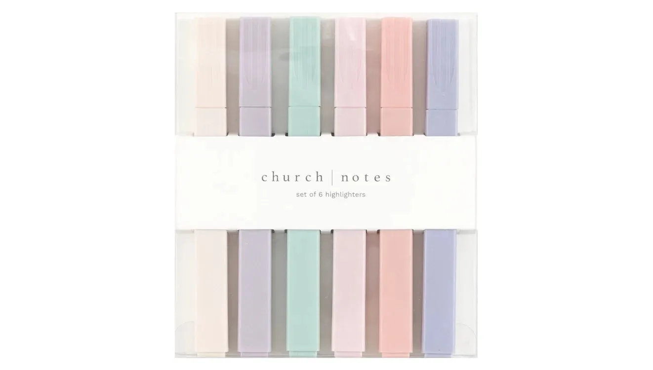Church Notes Set of 6 Pastel Highlighters