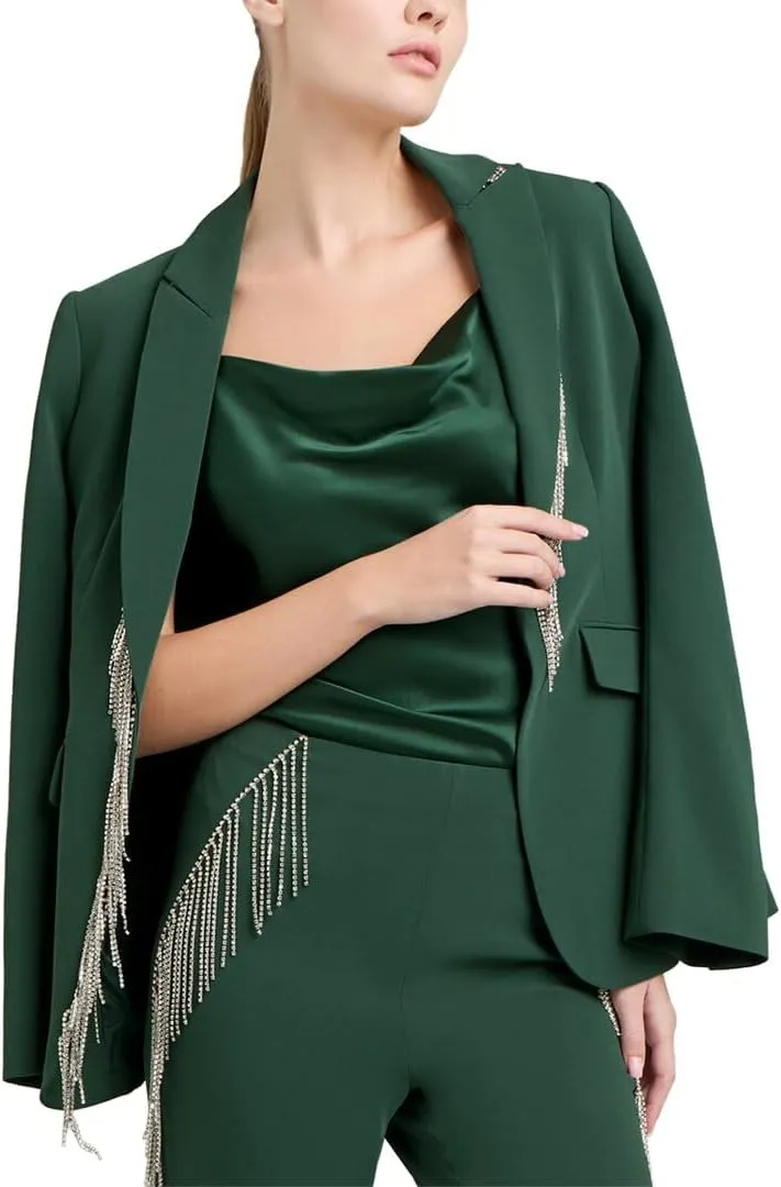 Cinq  Sept Women's Rhinestone Fringe Emb Cheyenne Blazer