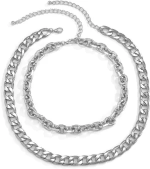 Clavicle Cubian Chain Multiple Necklaces for Women, 2 Layer Layered Gold Necklaces for Women Fashion