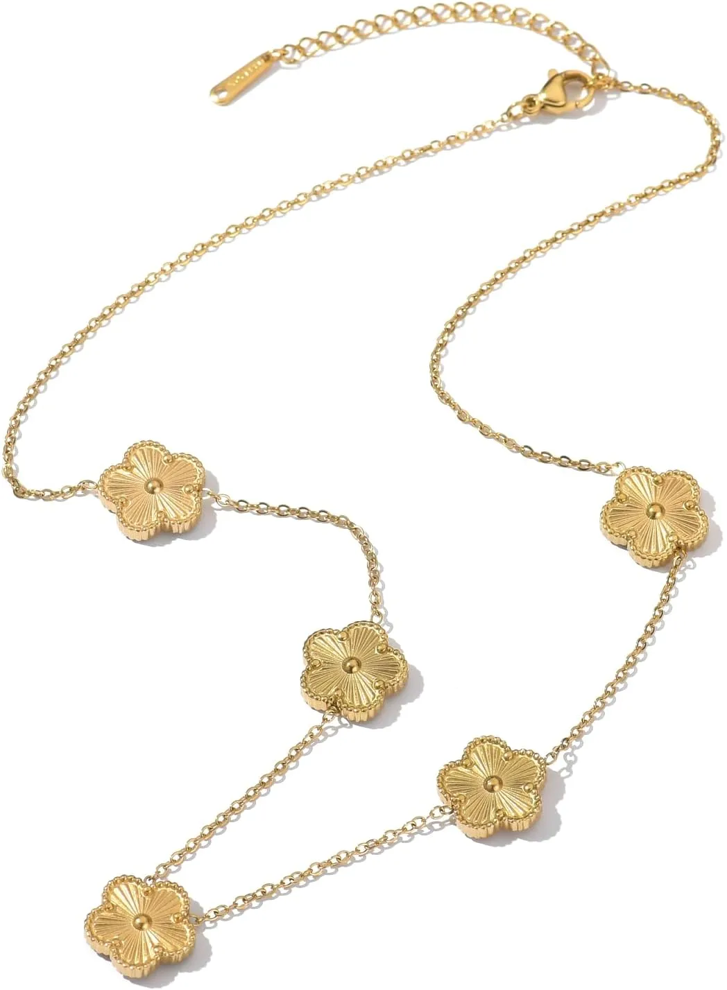 Clover Layered Necklace for Women | Clover Choker Necklace 14K Gold Plated Stainless Steel Women's Jewelry