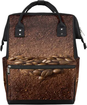 Coffee Beans Diaper Bag Tote Large Capacity Waterproof with Adjustable Shoulder Strap and Pram Straps Mommy Bag for Hospital Beach Weekender Travel