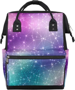 Constellation Colorful Diaper Bag Tote Large Capacity Waterproof with Adjustable Shoulder Strap and Pram Straps Mommy Bag for Hospital Beach Weekender Travel