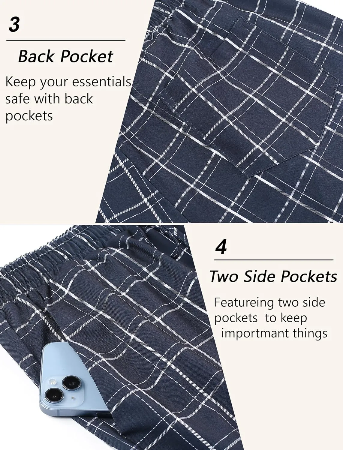 COOFANDY Mens Linen Casual Pants Lightweight Drawstring Beach Pants Elastic Waist Cropped Pants