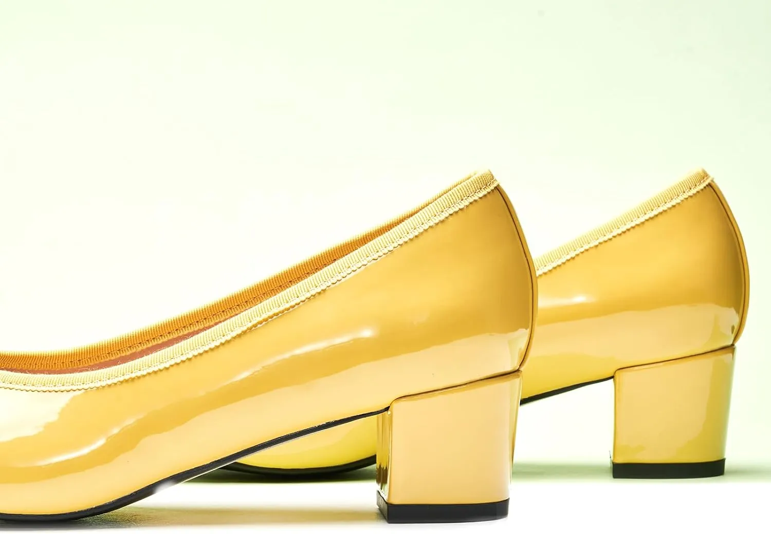 C.Paravano Women's Chunky Heel Ballet Pumps-Patent Leather Dress Shoes with Bowknots for Wedding & Office, Spring Date Nights, Business Casual