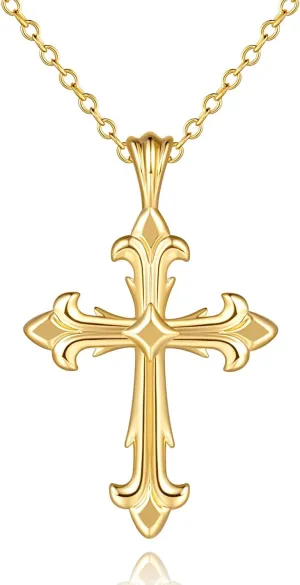 Cross Necklace 14K Gold Cross Necklaces for Women Crucifix Necklaces Pendant 45 8cm Gifts for Women