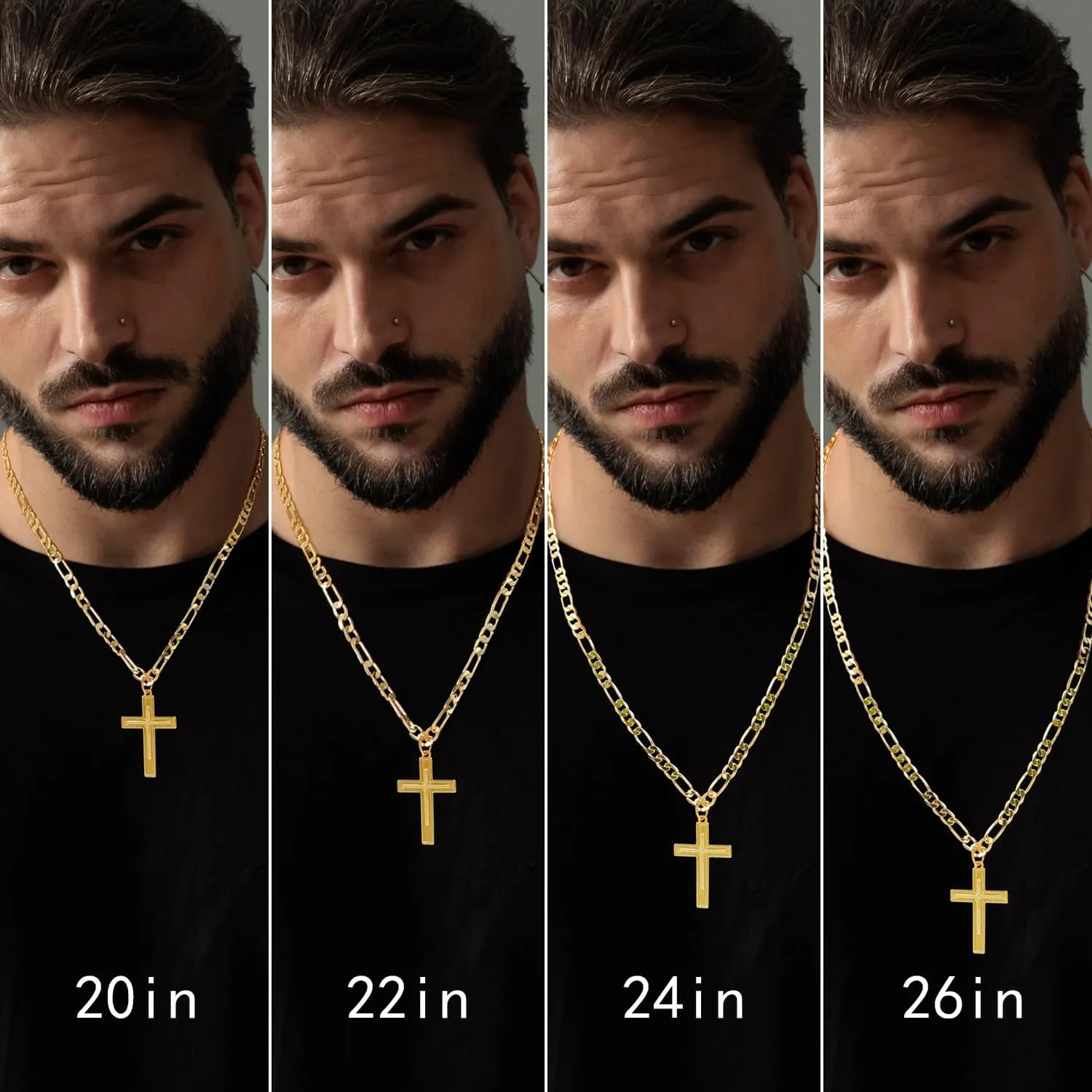 Cross Necklace for Men 14K Gold Cross Necklace for Men Gold Chain Necklaces for Mens Robust and Stylish Masculine Touch Mens Necklaces Pendant 20/22/24/26in
