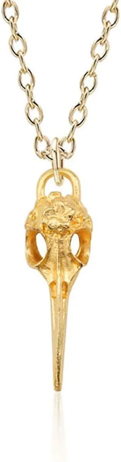 Crow Raven Bird Skull Necklaces Pendant Charms Vintage Silver Statement Choker Necklaces Women Punk Jewelry