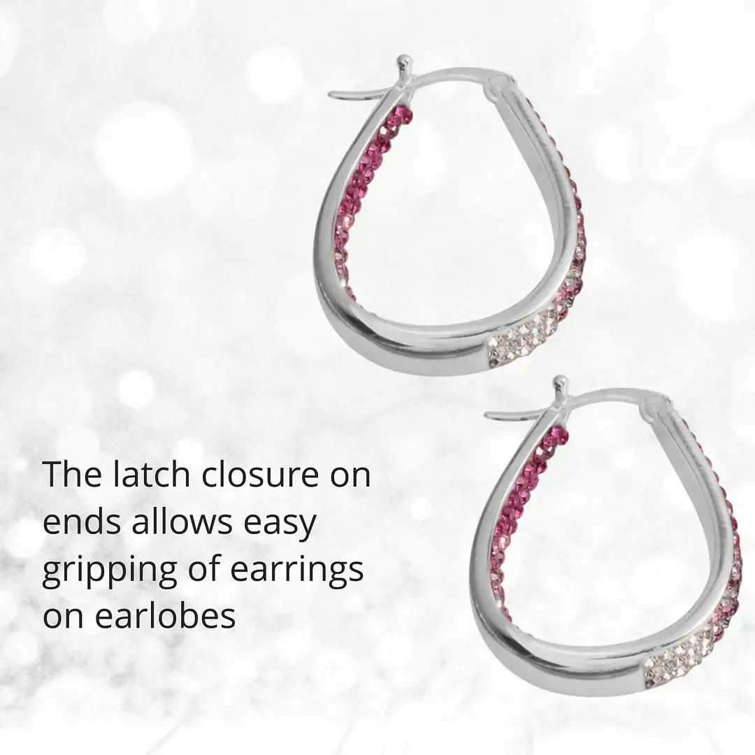 Crystal Hoop Earrings for Women - Sparkle Inside Out Dangle Earrings - Glitter Fun Trendy Jewelry Wedding Anniversary Birthday Gifts for Her
