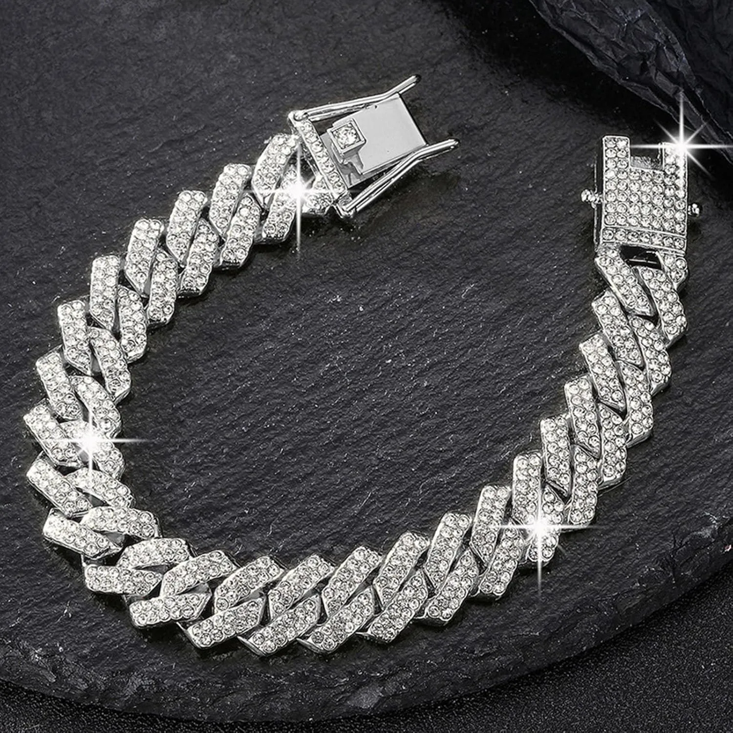 Cuban Link Chain for Women,Dainty Cubic Zirconia Choker Necklace Trendy Jewelry Accessory Valentine's Day Gift for Girlfriend