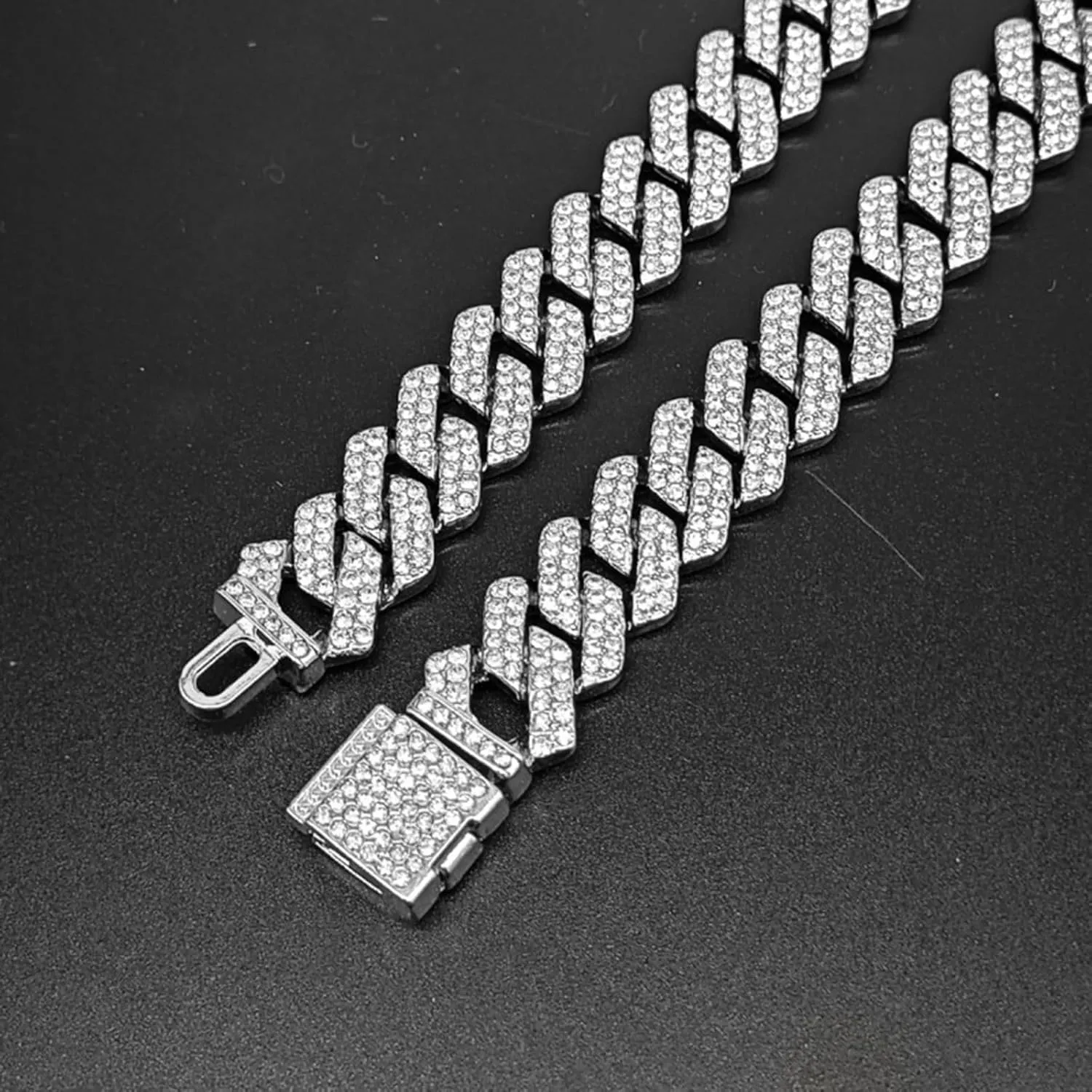 Cuban Link Chain for Women,Dainty Cubic Zirconia Choker Necklace Trendy Jewelry Accessory Valentine's Day Gift for Girlfriend