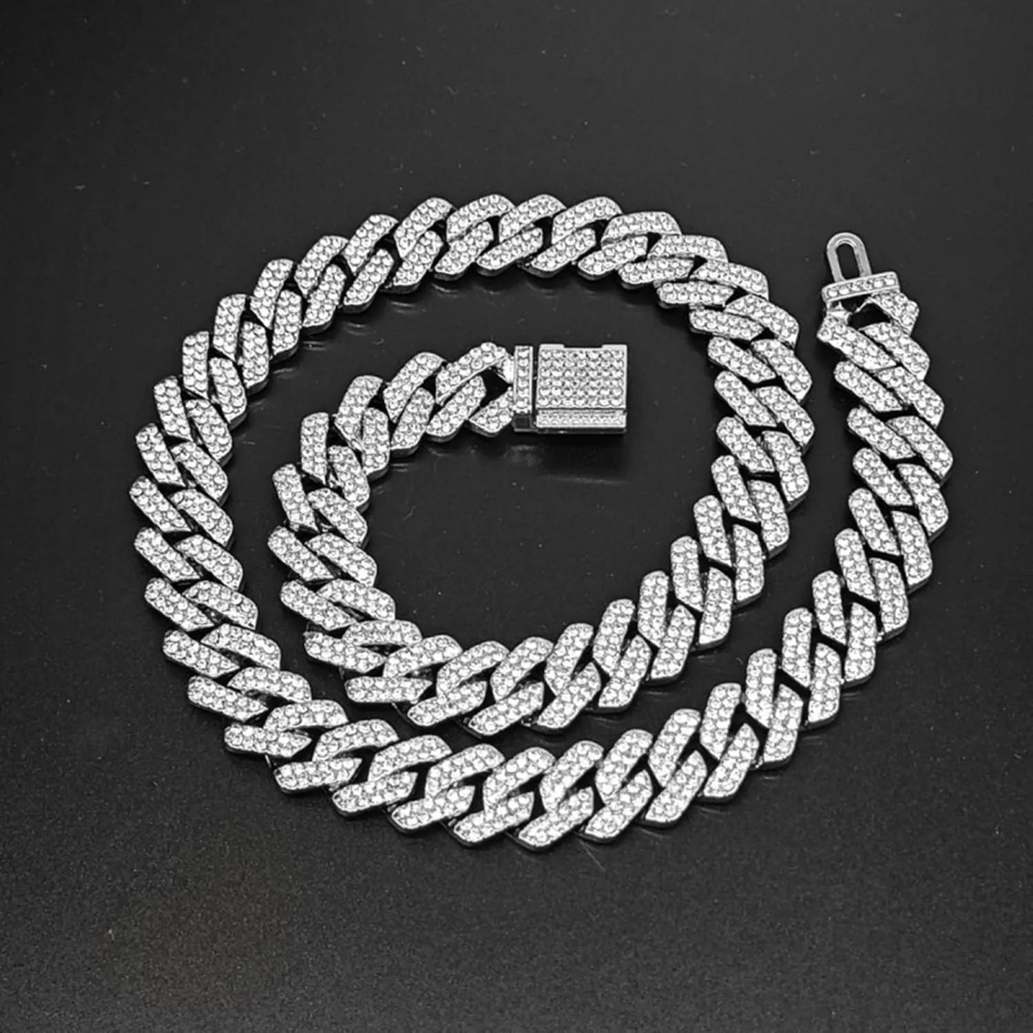 Cuban Link Chain for Women,Dainty Cubic Zirconia Choker Necklace Trendy Jewelry Accessory Valentine's Day Gift for Girlfriend