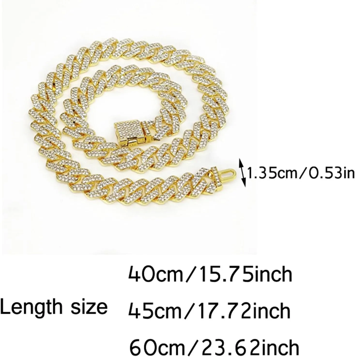 Cuban Link Chain for Women,Dainty Cubic Zirconia Choker Necklace Trendy Jewelry Accessory Valentine's Day Gift for Girlfriend