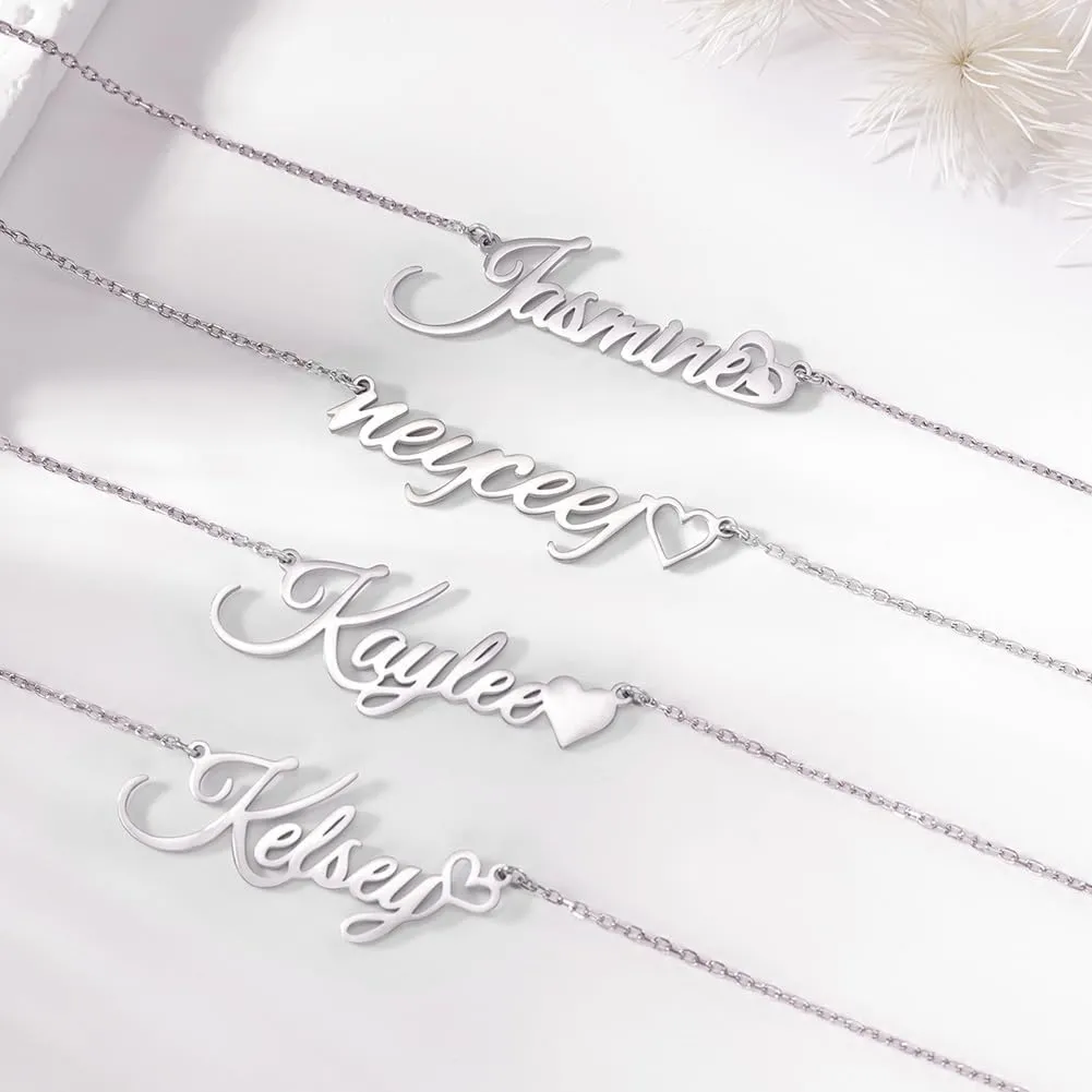 Custom Name Necklace Personalized Sterling Silver Necklaces for Women Customized Name Necklaces Pendant Jewelry Gifts for Women