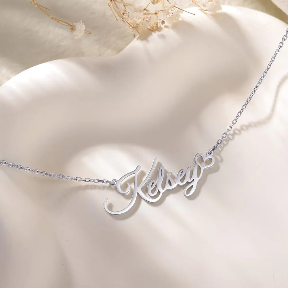Custom Name Necklace Personalized Sterling Silver Necklaces for Women Customized Name Necklaces Pendant Jewelry Gifts for Women