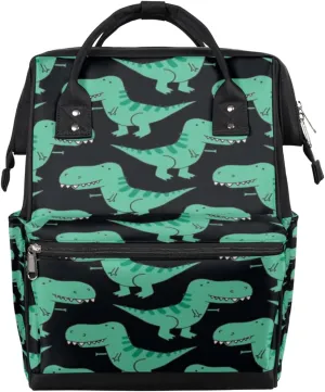 Cute Dinosaur Patterns Diaper Bag Tote Large Capacity Waterproof with Adjustable Shoulder Strap and Pram Straps Mommy Bag for Hospital Beach Weekender Travel