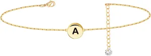 Dainty Delicate Gold Initial Ankle Bracelet for Women, Gold Initial Anklet for Women