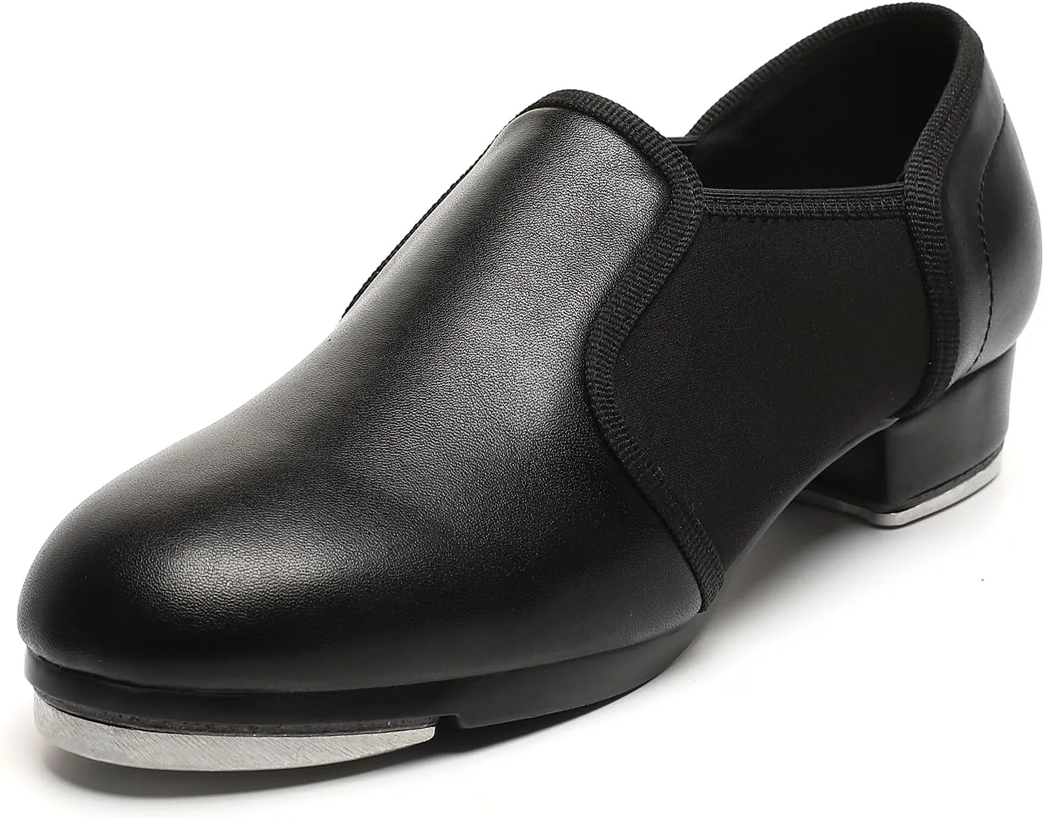 Dance Tap Shoes for Women Half Soles Dance Shoes Womens Leather Non Slip Jazz Shoes for Women,Black