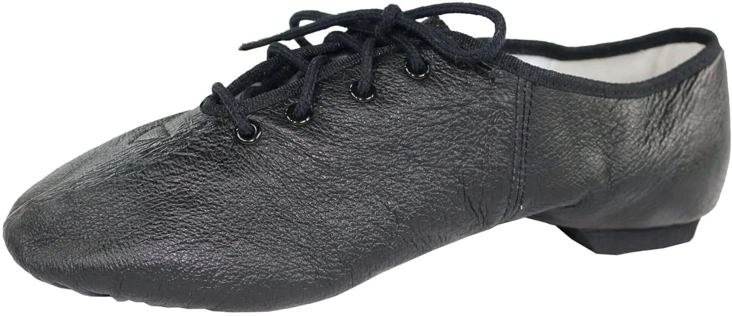 Danzcue Womens Leather Lace up Jazz Shoes