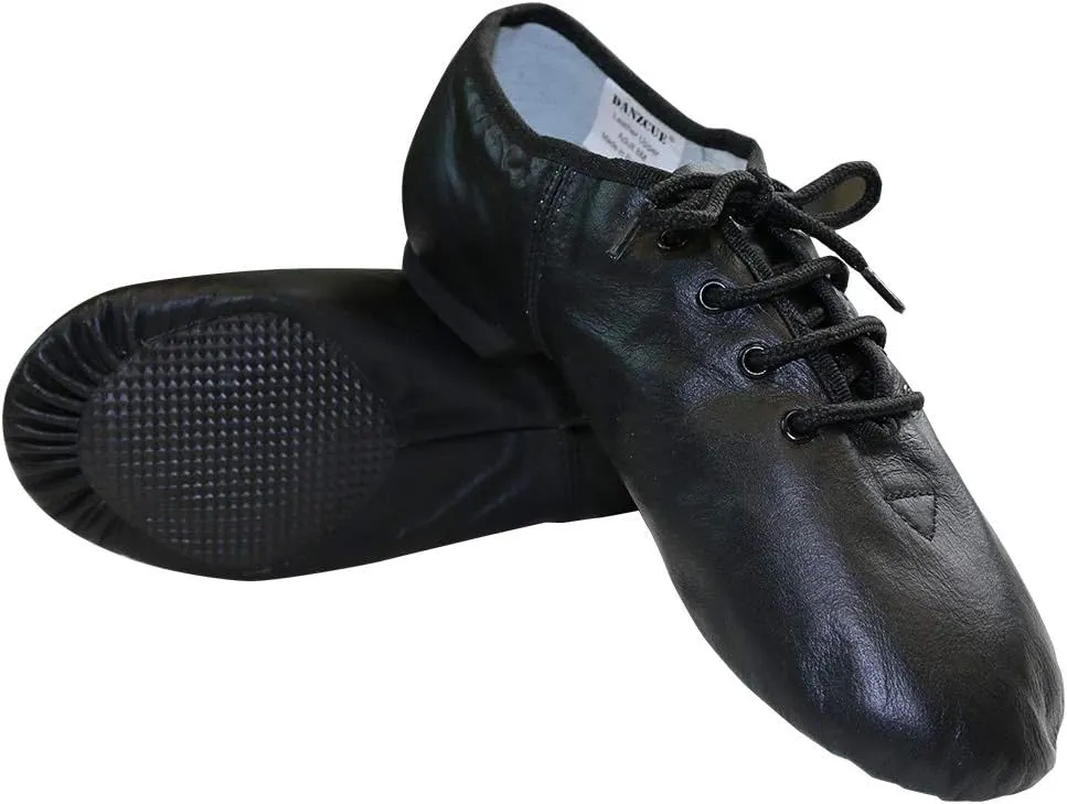 Danzcue Womens Leather Lace up Jazz Shoes