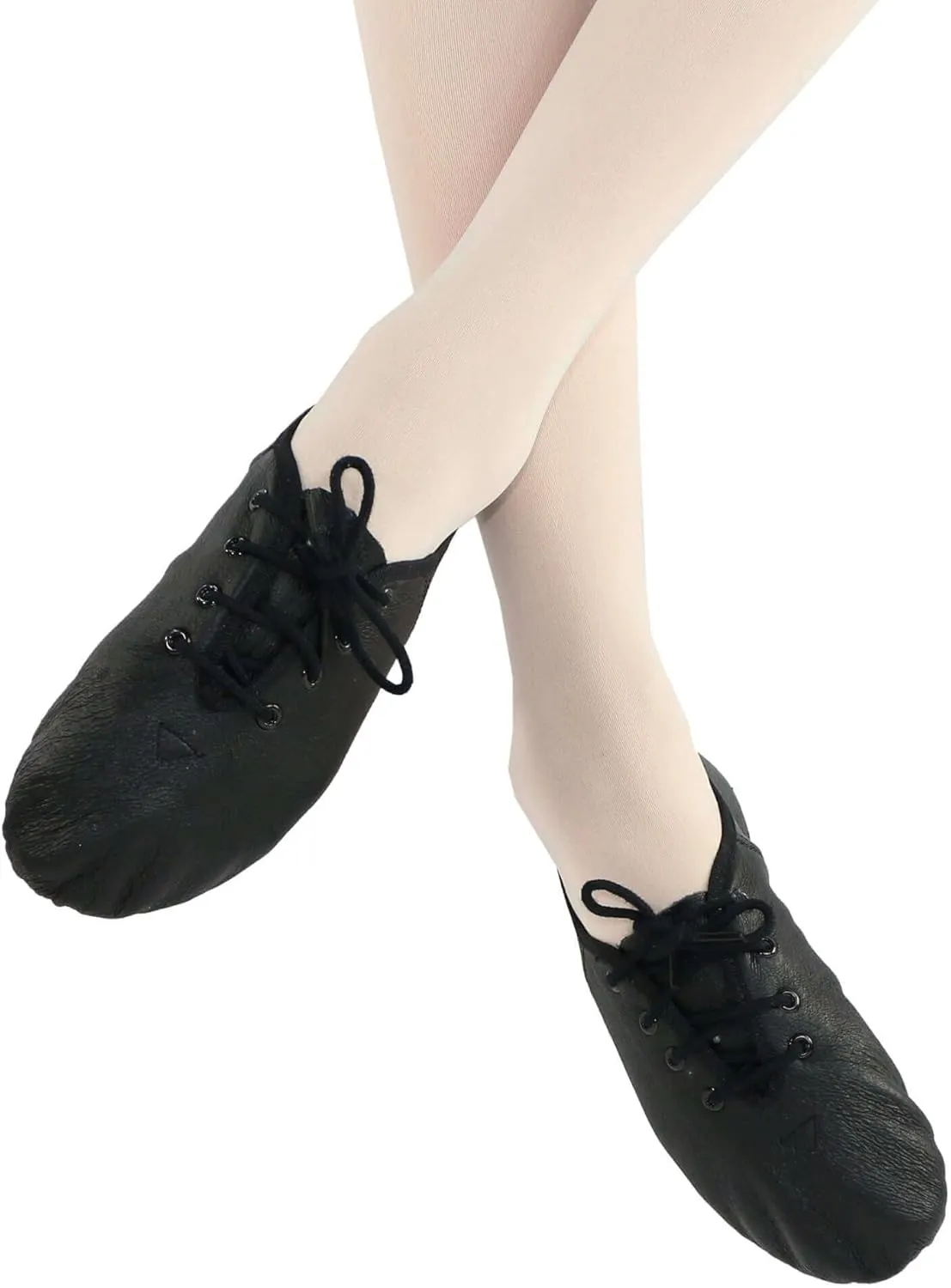 Danzcue Womens Leather Lace up Jazz Shoes