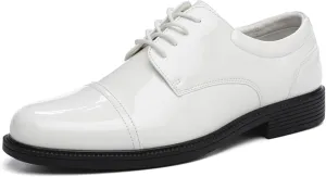 DECARSDZ Mens Classic Formal Oxford Lace-up Patent Leather Tuxedo Wedding Business Dress Shoes