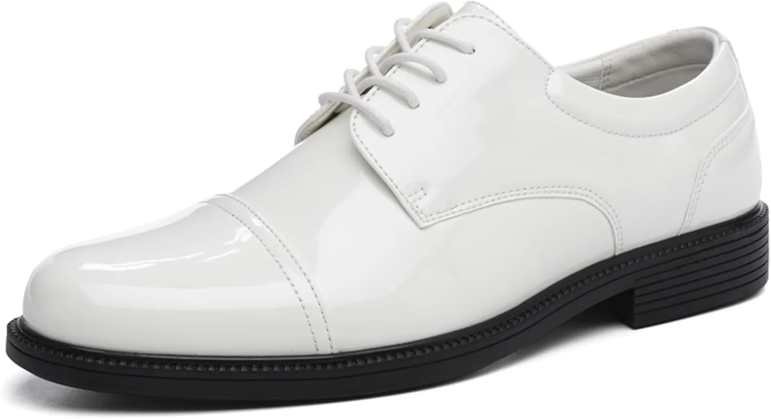DECARSDZ Mens Classic Formal Oxford Lace-up Patent Leather Tuxedo Wedding Business Dress Shoes