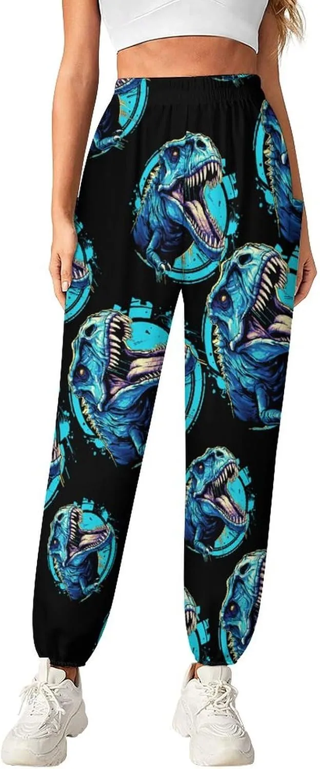 Dinosaur Women's Harem Pants Lightweight Yoga Pants Beach Pants Dance Trousers with Pockets