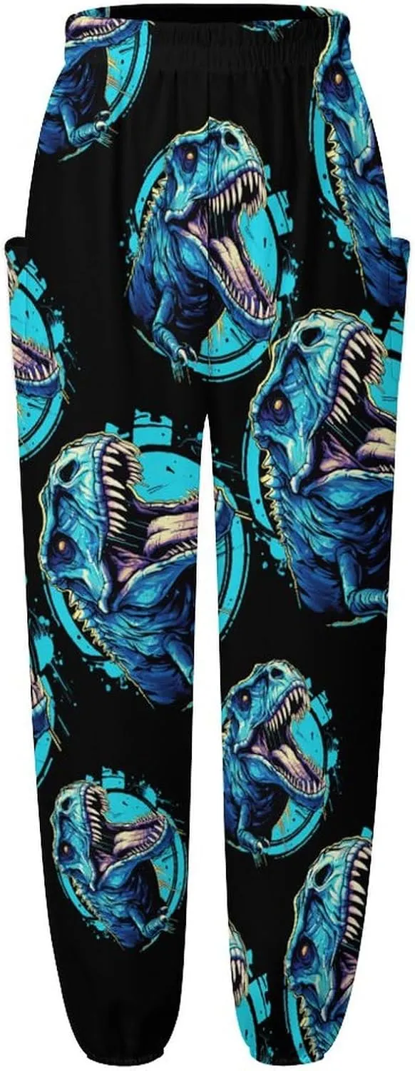 Dinosaur Women's Harem Pants Lightweight Yoga Pants Beach Pants Dance Trousers with Pockets
