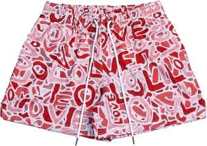 DIOTSR Mens Art Graphic Basketball Shorts Casual Athletic Running Shorts Cool Streetwear Designer Shorts Drawstring