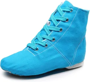 DKZSYIM Lace-up Canvas Dance Shoes Flat Jazz Shoes for Practice, Suitable for Women,Model GB-JS