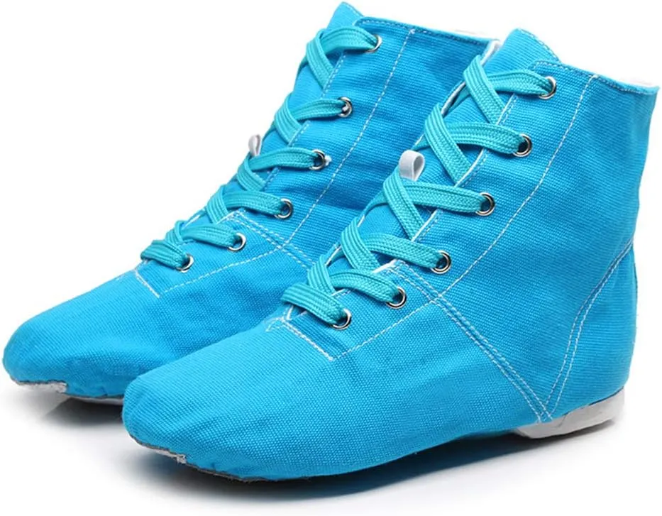 DKZSYIM Lace-up Canvas Dance Shoes Flat Jazz Shoes for Practice, Suitable for Women,Model GB-JS