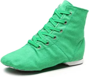 DKZSYIM Lace-up Canvas Dance Shoes Flat Jazz Shoes for Practice, Suitable for Women,Model GB-JS