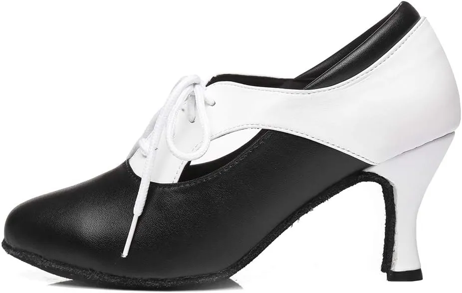 DKZSYIM Women's Latin Dance Shoes Ballroom Performance Practice Jazz Dance Shoes,Model YCL288