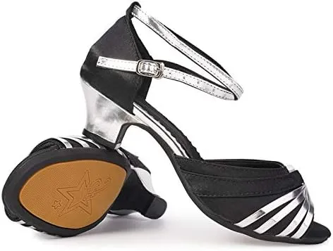 DKZSYIM Women's Latin Dance Shoes Ballroom Practice Performance Dance Shoes Model DY08