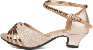 DKZSYIM Women's Latin Dance Shoes Ballroom Practice Performance Dance Shoes Model DY08